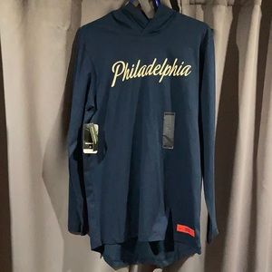 Nike NBA adult small philadelphia 76ers standard fit long sleeve New with Tags!